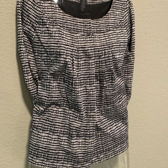 Apostrophe lightweight 3/4 sleeve jacket blazer black and white print - Picture 4 of 4